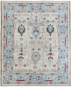 Elegante marfil anudado a mano Oushak juego de alfombras de lana - Product Image 1