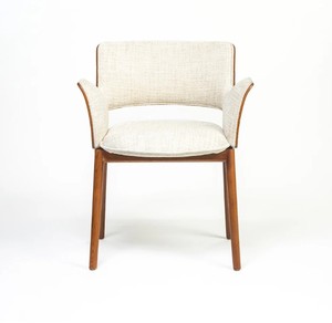 Ensemble de salle à manger en bois de style mid-century modern, 6 pièces, chaises à dossier rembourré, table rectangulaire, meubles pour la maison - Product Image 3