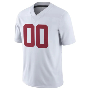 Maillot de football blanc personnalisé pour homme, col en V, maille respirante, impression par sublimation, nom d'équipe personnalisable, extensible dans quatre directions - Product Image 1