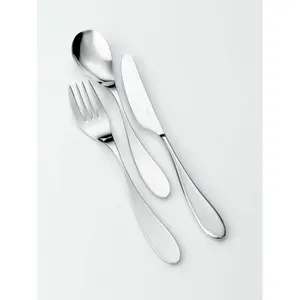 Coltello in acciaio inossidabile placcato argento forchetta cucchiaio piatto ondeggiante Designer argento finito manico cucchiaio di lusso forchetta e coltello Set
