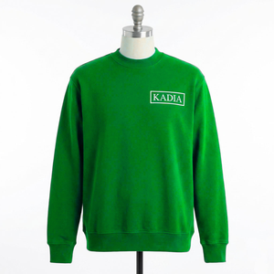 Sweat-shirt vert à col rond KADIA, coupe classique, unisexe, pull décontracté, couleur unie, tricot en coton, vêtement d'automne - Product Image 1
