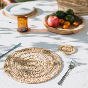 Eco Friendly Handmade Woven Braided Bamboo Rattan Cup Placemat From Vietnam Cheap Price High Quality Best Selling - Product Image 4