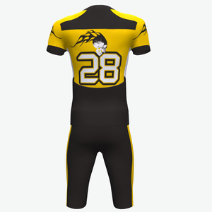 Conjunto de Uniforme de Fútbol Americano Personalizado en Negro y Amarillo, Jersey y Pantalones Transpirables para Equipo, Kit de Entrenamiento Atlético - Product Image 3