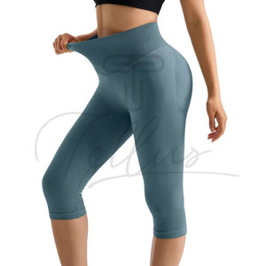 Leggings de Yoga de Cintura Alta Personalizados para Entrenamiento, Leggings Capri de Cintura Media para Mujer, Leggings de Yoga con Diseño Personalizado para Gimnasio - Product Image 6