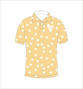 เสื้อโปโลผู้ชายสีเหลืองลายจุดแขนสั้นลำลองคอปกพิมพ์ลายโลโก้ด้านหน้าสำหรับฤดูร้อน - Product Image 1