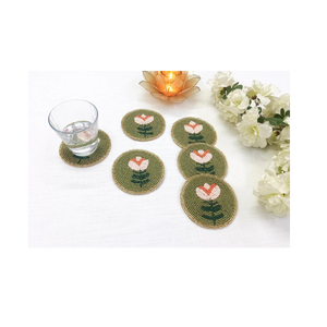 Posavasos Cuadrado de Algodón Bordado a Mano de Primera Calidad con Cuentas, Tapete Decorativo de Lujo para Mesa, Prenda Personalizada OEM, Letras de Moda Artesanales - Product Image 1