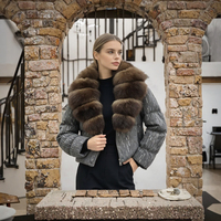 OFTBUY 2026 Nouvelle Collection Automne Européenne Manteau Court Matelassé en Vraie Fourrure et Laine pour Femme, Chaud et Épais