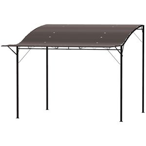 Pergola in Alluminio da Esterno 3x2,4m con Porte e Finestre, Gazebo da Giardino per Camper, Terrazza, Colore Marrone - Product Image 1