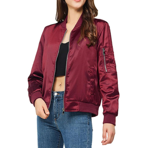 Customized Size Women's Satin Knitted Eco-Friendly Jacket Light <b>Weight</b> Windproof Polyester Filled Women Satin Jacket - Product Image 1