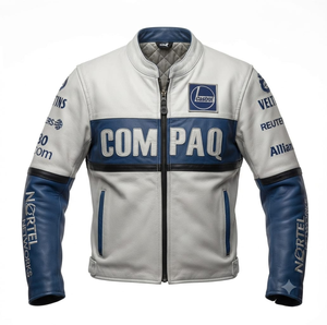 Veste de course en cuir de vachette professionnelle pour homme, sur mesure, pour la conduite sur circuit, avec protection dorsale niveau 2 CE - Product Image 1