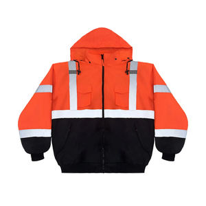 Conjunto de Ropa de Trabajo de Seguridad Reflectante de Alta Visibilidad Resistente al Agua al por Mayor, Sudadera con Capucha de Poliéster, Chaqueta de Seguridad Vial, MOQ Bajo - Product Image 3