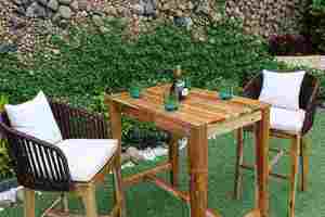 Conjunto de Comedor para Exteriores Resistente con Estructura de Madera de Acacia - Product Image 4