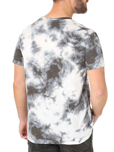 Camiseta de Manga Corta para Hombre, Teñida con Técnica Tie-Dye, Cuello Redondo, Estilo Casual, Tejido de Punto, Corte Regular, Gris y Blanco con Patrón, Calidad Premium, Venta al Por Mayor, 2026 - Product Image 4