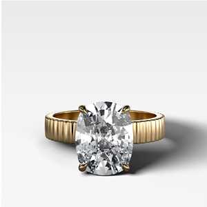 Bagues de fiançailles solitaires en or massif 14K 18K avec diamant de laboratoire IGI 5 carats taille coussin texturé, bande de 3,5 mm, fabrication pour anniversaire - Product Image 5