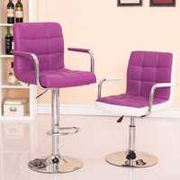 Tabouret de bar réglable en gros avec accoudoirs, chaise de comptoir pivotante en cuir PU, siège moderne pour cuisine et salle à manger
