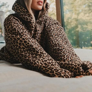 <b>Leopard</b> Camouflage Hoodie Cotton Fleece Knitted Tactical Streetwear <b>Sweatshirt</b> Pullover Custom Logo OEM Bulk Supplier Over Sized - Product Image 6