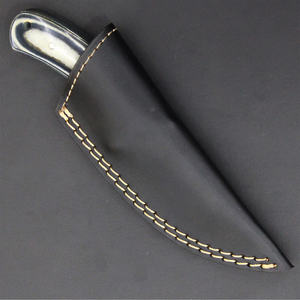 Couteau de camping compact à lame fixe en acier Damas, pointe tombante, manche en bois Pakka bicolore, lame pleine longueur, outil utilitaire OEM - Product Image 3