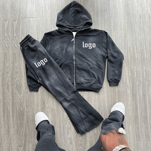 Sweat-shirt à capuche pour hommes, couleur unie, décontracté, en coton mi-lourd, vêtements d'automne pour adultes - Product Image 1
