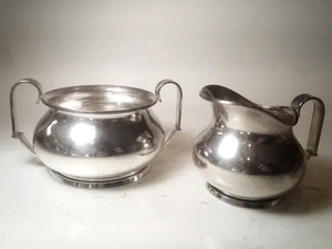 New Article Silver Plated Metal Creamer Pot And Sugar Bowl With Lid For Luxury Tableware And <b>Table</b> Use - Product Image 2