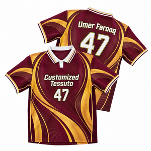 Maillot de football polo personnalisé pour homme TESSUTO, imprimé numérique, motif tourbillon doré, chemise de sport d'été, tenue d'entraînement de football - Product Image 1