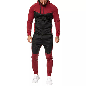 Survêtement pour homme bleu à blocs de couleur, manches longues, fermeture éclair, poches latérales, respirant, style sportif, coupe classique, idéal pour l'automne - Product Image 6