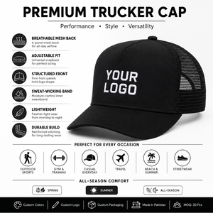 Custom Applique Logo Vintage Trucker <b>Cap</b> Brushed Cotton Front Fine Mesh Back Panel Wholesale Bulk Supplier For Gifts Sport - Product Image 3