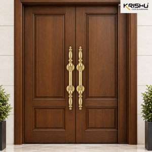 Gold Plated Main <b>Door</b> <b>Handle</b> Decorative Brass Finish Entry <b>Pull</b> <b>Handle</b> for Villa Hotel Apartment - Product Image 4
