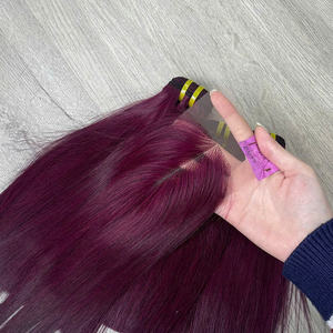 Cheveux humains vietnamiens couleur bordeaux foncé, lisses comme des baguettes, haute qualité, super double drawn, prix de gros - Product Image 6