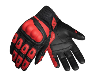 Guantes de Carreras Unisex con Pantalla Táctil, Impermeables, de Cuero PU, Ligeros, con Protección de Nudillos de Carbono y Cierre de Gancho y Bucle - Product Image 1
