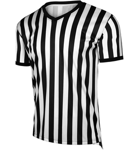 Camiseta de Árbitro Deportiva Personalizada Barata con Rayas Blancas y Negras, Camiseta de Fútbol, Uniforme Deportivo, Uniforme de Árbitro Blanco y Negro - Product Image 6