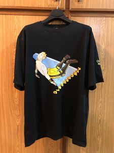 T-shirt imprimé à manches courtes en coton noir pour homme, coupe classique, col rond, coton de haute qualité - Product Image 3