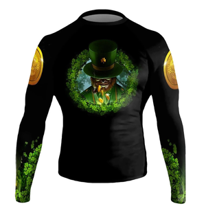 T-shirt de sport respirant à manches courtes pour homme, motif lutin imprimé par sublimation, col rond, coupe ajustée en Spandex/Polyester tricoté - Product Image 1