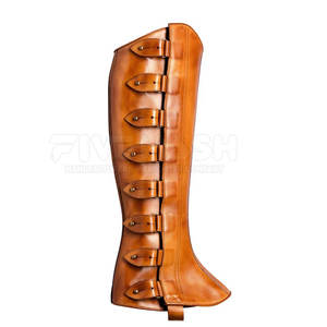 Protectores de Piernas de Cuero para Caballos, Resistentes, de Cuero Liso, para Entrenamiento al Aire Libre - Product Image 2