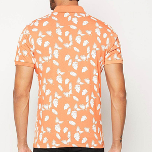 Polo en coton à manches courtes pour homme, imprimé tropical, coupe classique, décontracté, respirant, tissage Oxford - Product Image 2