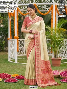Kanika Seiden-Sari-Bluse mit Webarbeit in Beige-Türkis, feuchtigkeitsableitend, knitterfrei, für Hochzeiten und besondere Anlässe, für Damen - Product Image 4