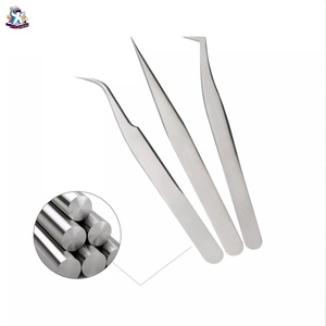 Ensemble de pinces à cils en acier inoxydable Ryzer Studio, 1 pièce, pointe incurvée et pointue, outils de beauté pour extensions de cils, maquillage et outils - Product Image 2