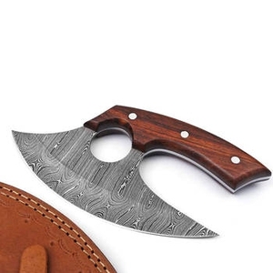 Cuchillo de Cocina Tipo Hacha de Acero de Damasco Hecho a Mano con Mango de Madera de Palisandro de Color Personalizado para Cortar Verduras y Carne - Product Image 2