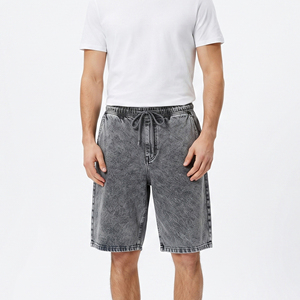 Summer Vintage Denim Shorts <b>Men's</b> <b>Drawstring</b> Waist <b>Jeans</b> Shorts <b>Men</b> Stonewashed Denim Shorts Hip Hop Streetwear Denim Shorts - Product Image 4