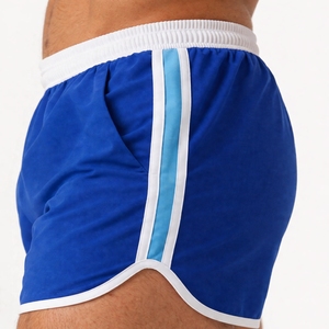Shorts de sport pour hommes, séchage rapide, légers, pour la course à pied et l'entraînement, avec bande latérale contrastée, taille élastique - Product Image 4