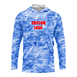 Haut de pêche à manches longues pour homme, camouflage, à capuche, protection UPF 50, séchage rapide, imprimé, en polyester, style pull - Product Image 6