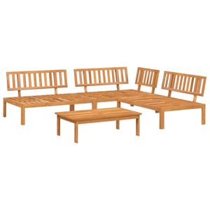 Ensemble de canapés modulaires en bois d'acacia massif pour jardin, mobilier d'extérieur en bois naturel - Product Image 2