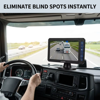 Monitor de Vehículo AHD HD 1080P de 7 Pulgadas con Botones Retroiluminados en Azul, Pantalla IPS para Camiones, Autobuses, Monitoreo de Seguridad de Reversa para Vehículos Pesados