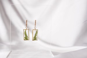 <b>Resin</b> Transparent Fern Leaf <b>Resin</b> Earrings Fern Frame Earrings Pressed Fern <b>Resin</b> Earrings Gold Frame Fern <b>Resin</b> <b>Craft</b> - Product Image 5