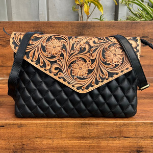 Bolso bandolera de cuero genuino para mujer, bolso de hombro acolchado con entramado de diamantes de lujo, bolsos cuadrados, novedad - Product Image 2