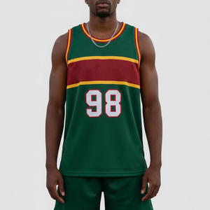 Uniforme de basketball imprimé en gros, grande taille, léger, 100 % polyester, nouvelle collection, haute qualité, personnalisé, respirant, antibactérien - Product Image 1