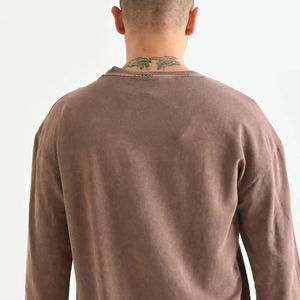 Sweat-shirt brodé délavé à l'acide pour l'hiver, OEM, haute qualité, personnalisé, coupe oversize, uni, vierge, unisexe pour homme - Product Image 5