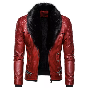 <b>Men</b> High Quality Leather <b>Jacket</b> Soft Durable Comfortable Full Zip Classic Casual Fashion Everyday Outerwear - Product Image 1