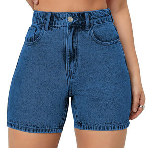 Shorts de mezclilla transpirables de cintura alta para mujer, a la moda, sexys, rasgados, casuales, estilo vintage, precio económico, novedad de verano - Product Image 3