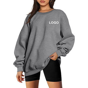 Custom Logo High Quality Soft Fleece Drop Shoulder <b>Plain</b> Sport <b>Jumpers</b> High Polo Oversized Women Sweatshirt All Day Wear Comfort - Product Image 5