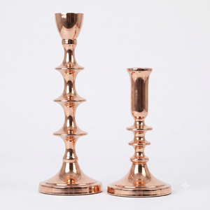 Copper <b>Candle</b> Stand With Ring Handle Heat Resistant Metal Holder For Home Decoration Handmade <b>Candle</b> Taper - Product Image 6